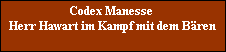 Codex Manesse 
Herr Hawart im Kampf mit dem Bren